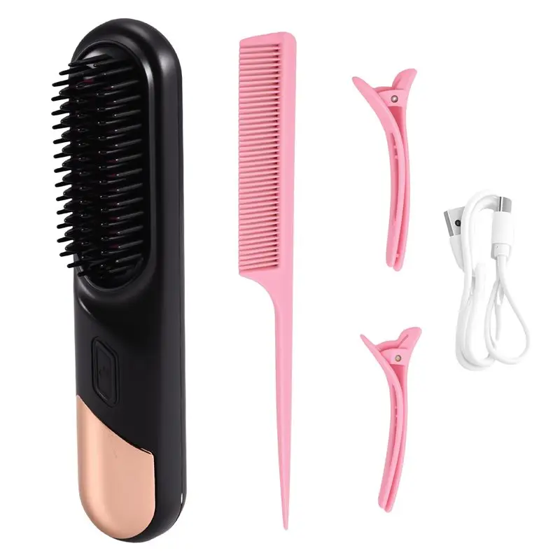

T83C-Cordless Straightener For Hair Straightener Brush Fast Heated Electric Hair Brushes Multifunctional Wireless Hot Comb