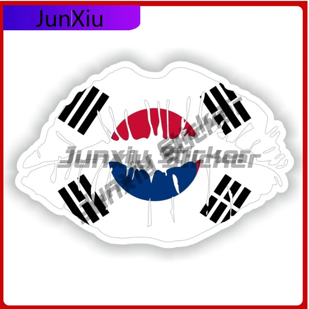 

South Korea Flag Lips Sticker Travel Vacation Decals Accessories Custom Car Decals Jdm Funny Decoration Stickers Bike Suv Access