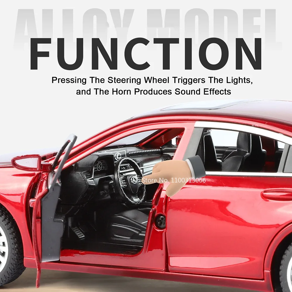 Scala 1:24 ES 300h 5 Serie 530Li Auto Giocattoli Modelli in lega 6 porte aperte Ruota per auto in miniatura Tirare indietro Veicoli Raccogliere souvenir