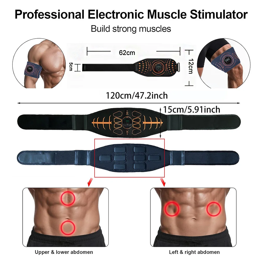محفز البطن الإلكتروني الذكي لون العضلات EMS حزام تنغيم البطن تدليك الجسم اللياقة البدنية تدريب القوة معدات التمرين #3