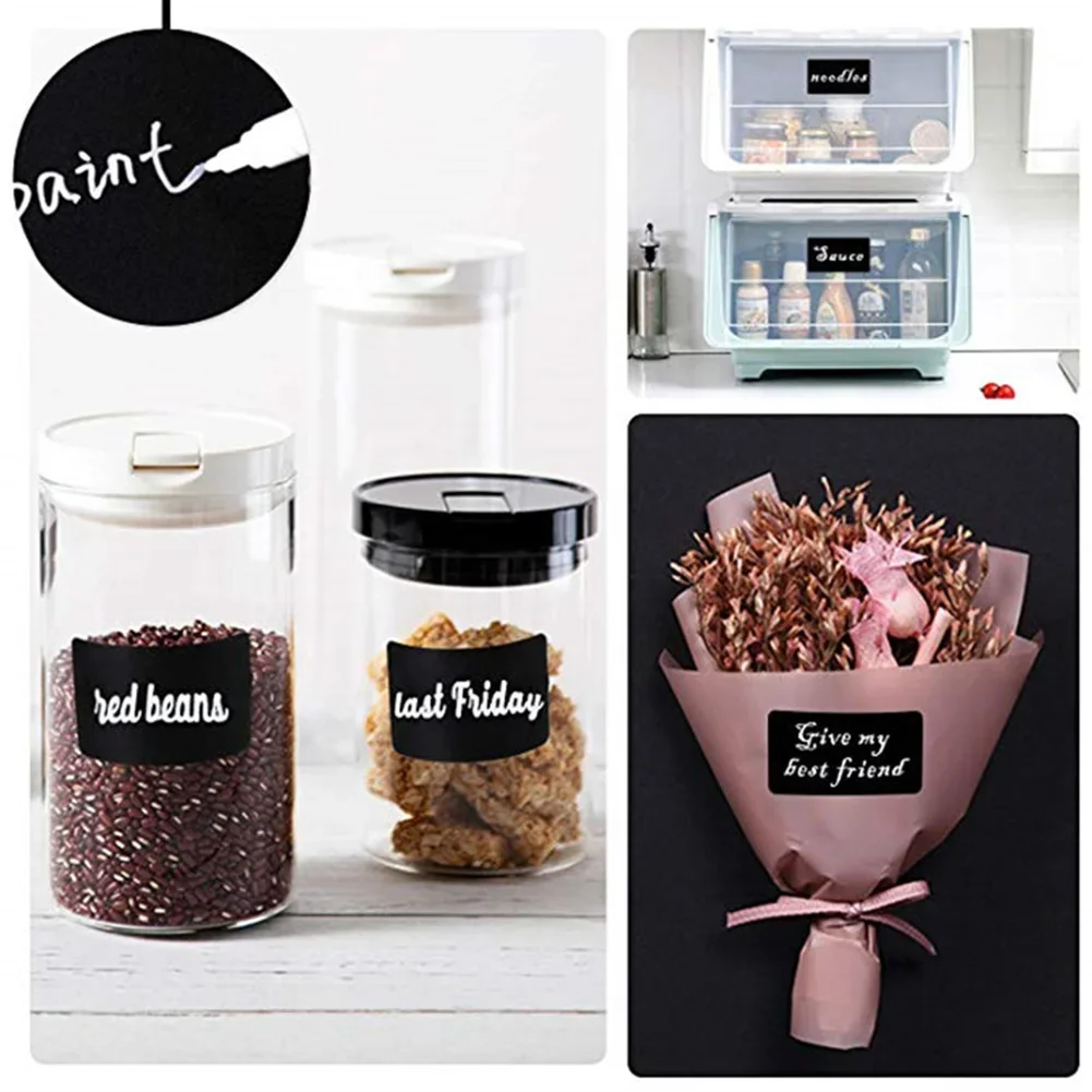 Exquisite High Quality Brand New Stickers Label For Kitchen Jars 1 Roll /150pcs 2.17x1.38in 5.5x3.5cm Black DIY