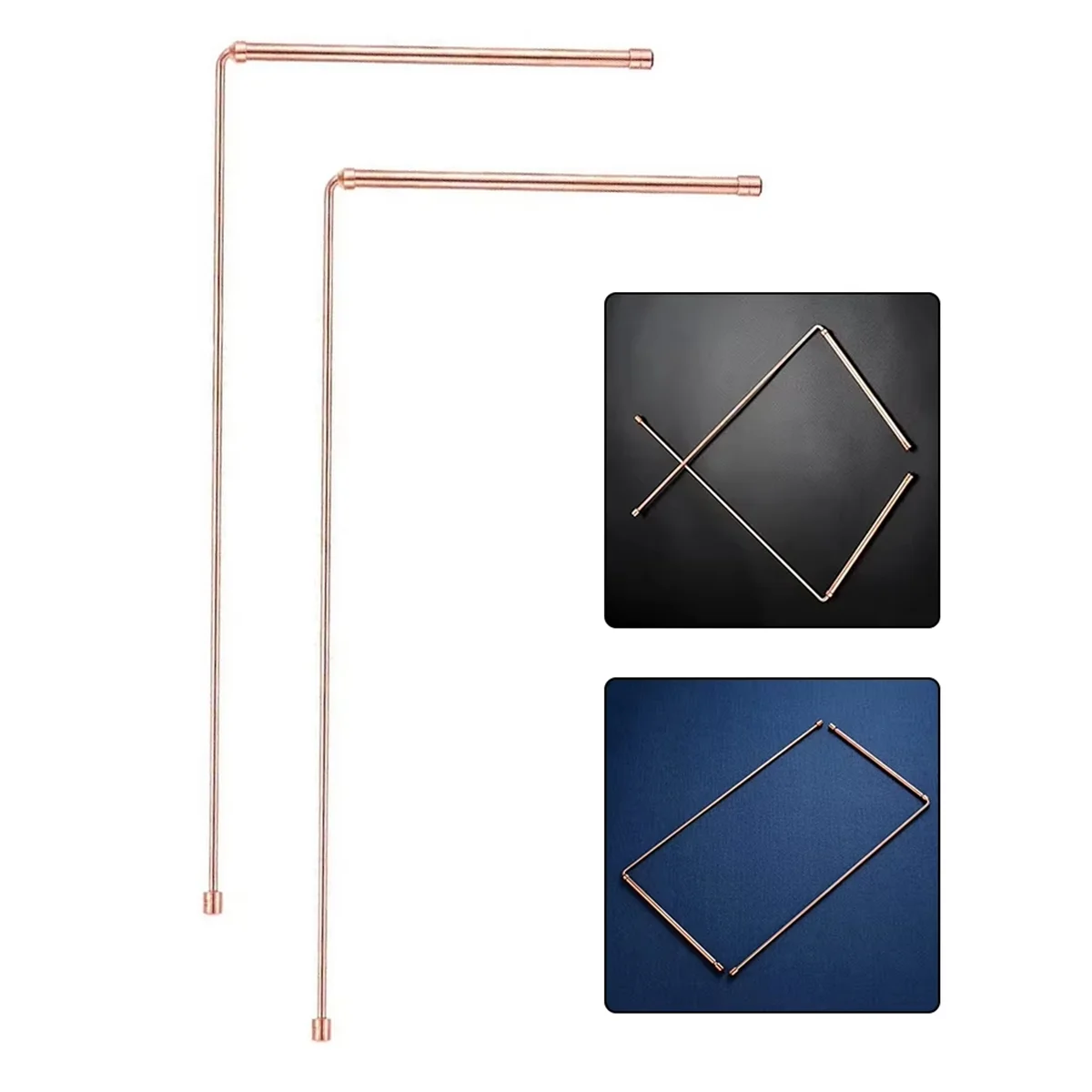 A002 2pcs 99.9% Copper Probe Rod Metal Detector Rod Divining Dowsing Rods for Water Treasure Gold Lost Items Finding Tools