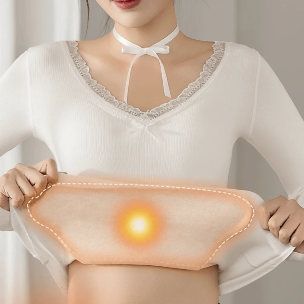 

Кружева с v-образным вырезом, женская шерстяная термоодежда, женское невидимое шерстяное флисовое термобелье, теплые длинные топы на осень-зиму