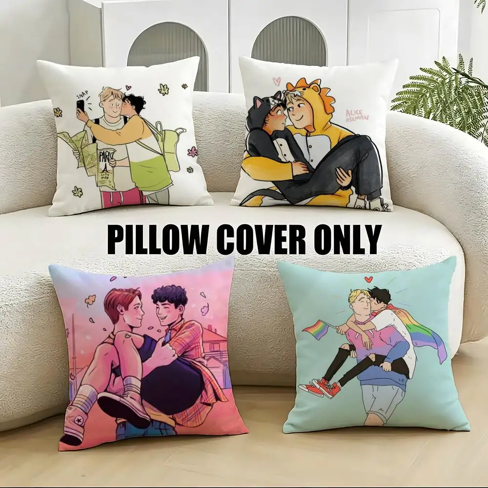 IP-HeartstopperS Cushion Cover 4Pcs Soft Plush Throw Pillow Covers 40x40 45x45 for Sofa Bedroom