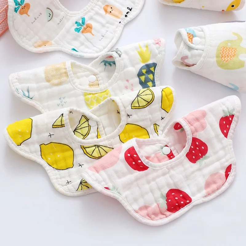 

Newborn Cute Cotton Gauze Bibs Pure Cotton Adjustable Buckle Baby Scarf Burp Cloths Newborn Boys Girls Cloth Bibs Saliva Scarf