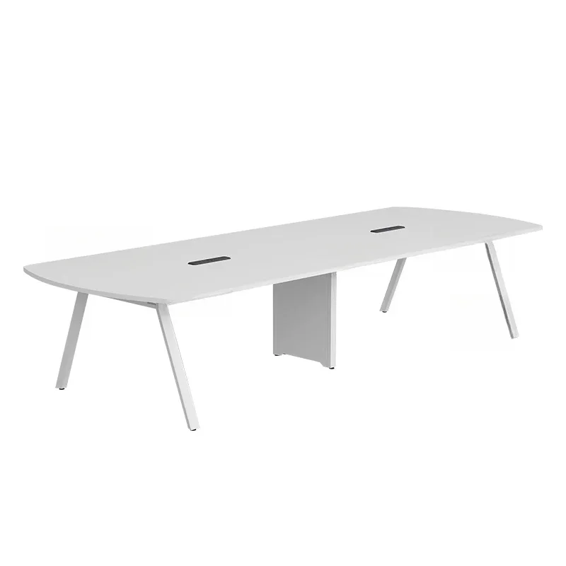 Simple oval conference table eight-character foot, small negotiation reception training table multi-person long office table
