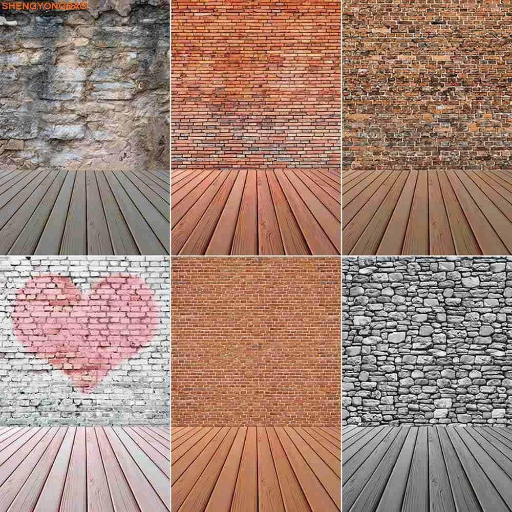 

Grunge Brick Wall Wooden Floor Photography Backdrops Baby Pet Portrait Photobooth Backgrounds Studio Decoration Props