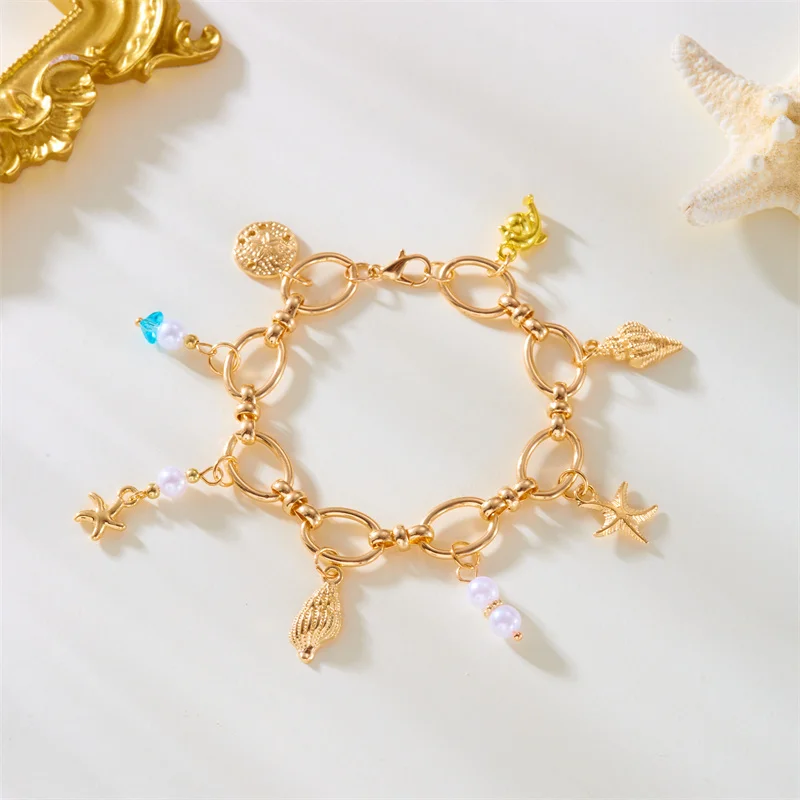 Boho Seestern Jakobsmuscheln Anhänger Halsband Halskette für Frauen Elegante Imitation Perle Quaste Halskette Ästhetische Party Schmuck Geschenk – Detail 13