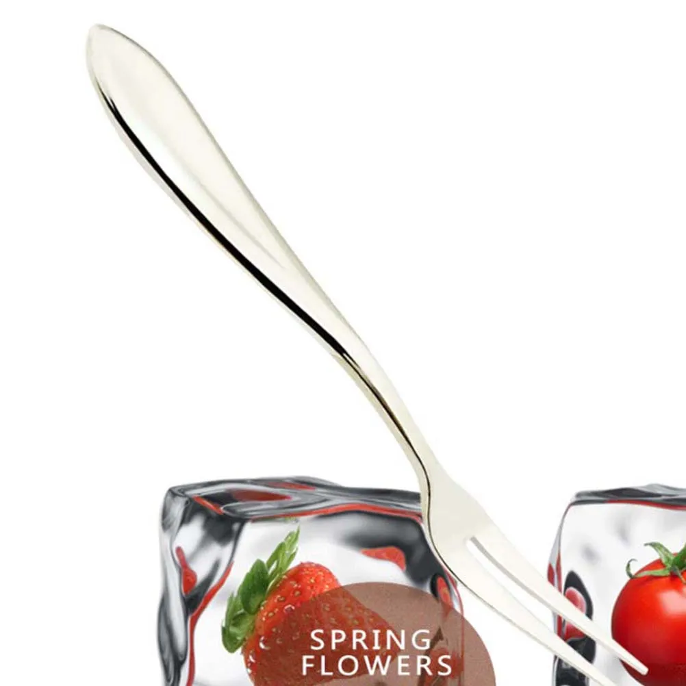 

3pcs Stainless Steel Fruit Forks Polished Household Dessert Cake Forks For Wedding Party Appetizer Picks Cupcake Tools Silver