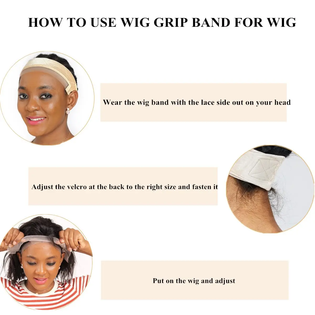 Breathable Wig Grip Band for Lace Front Wigs, Adjustable