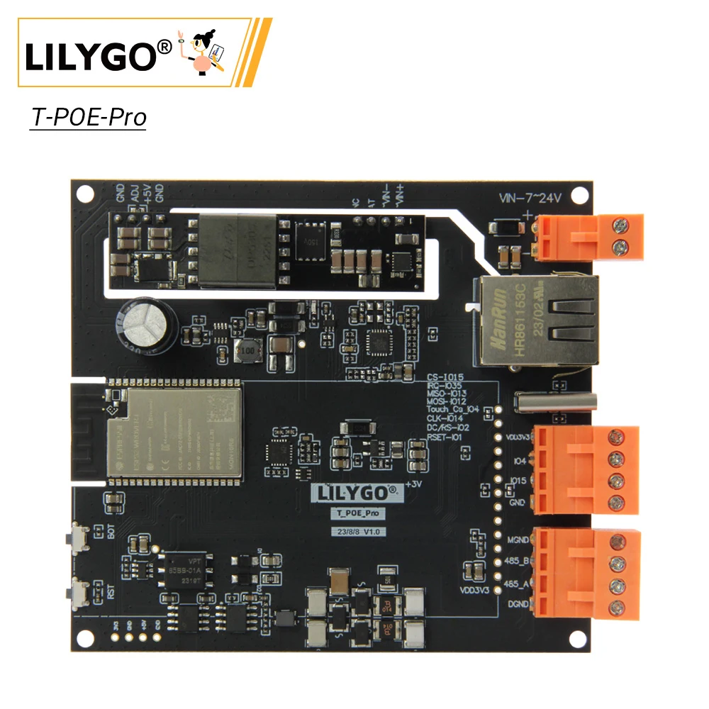 

LILYGO T-POE-Pro ESP32-WROVER-E Development Board LAN8720 Ethernet RS485 POE Module