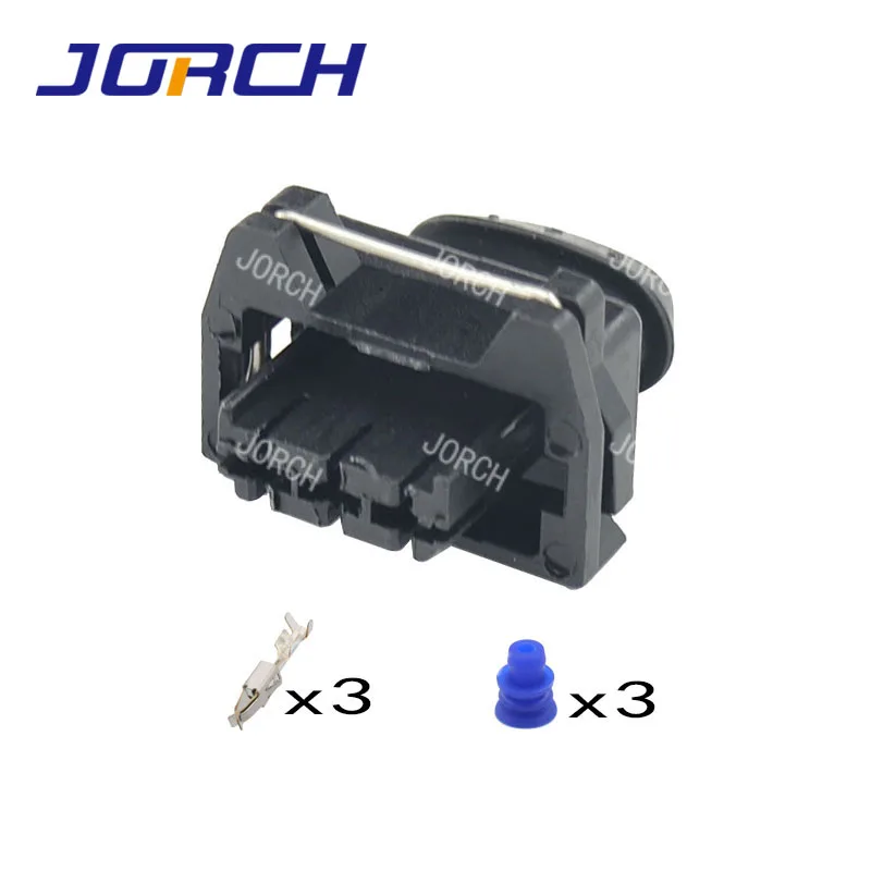 5 Sets Tyco TE AMP 3 Pin EV Waterproof Wire Harness Connector With Relevant Rubber Cover 282246-1