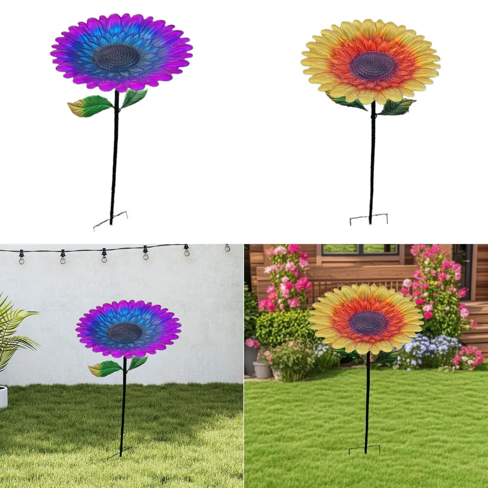 

Sunflower Bird Feeder Bath Decorative Iron for Outdoors for Bird Lovers Stick
