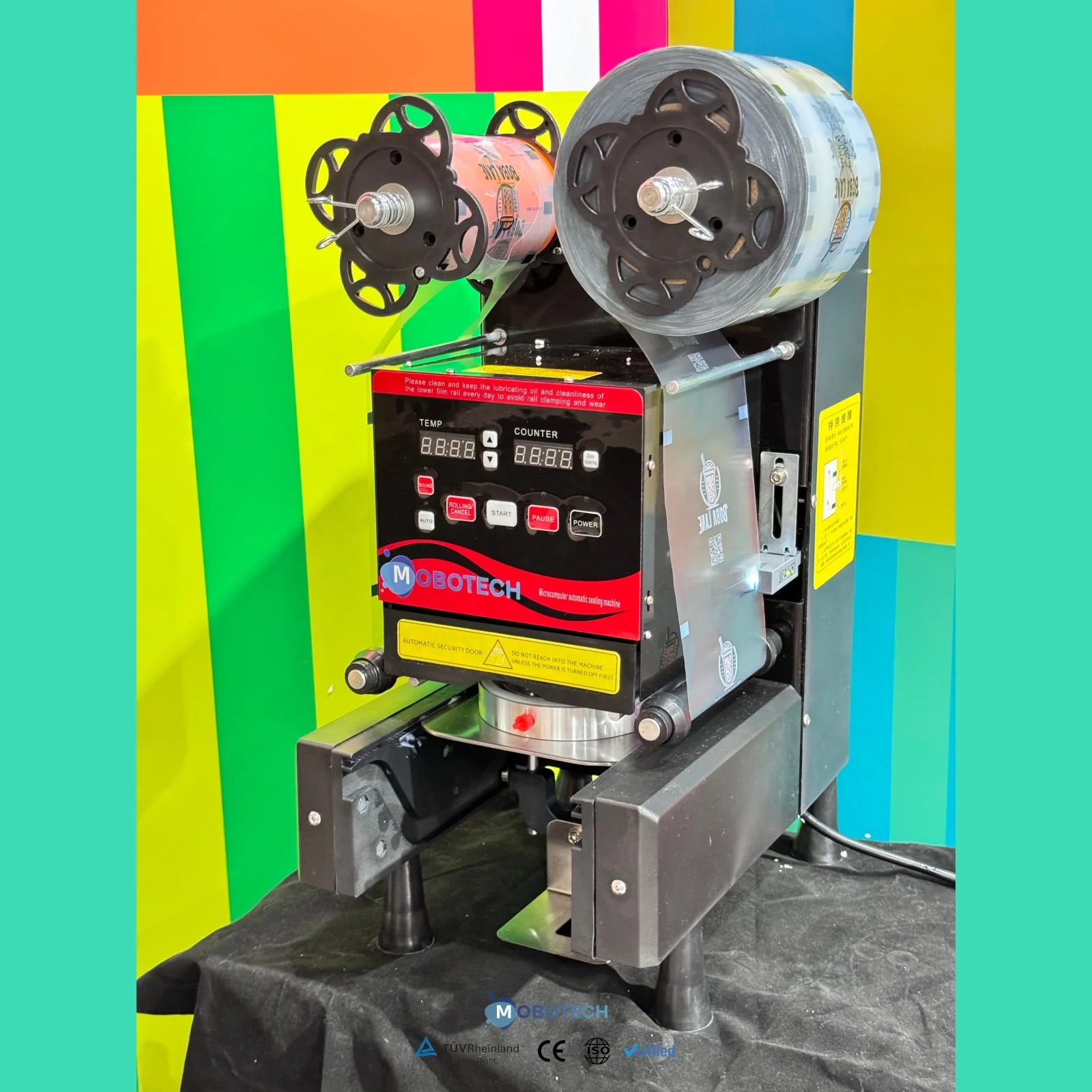 Hot sell High Quality Automatic Bubble Boba Tea Sealing Plastic Cup Paper Cup Sealing Machine Table Top Bubble Tea Sealer