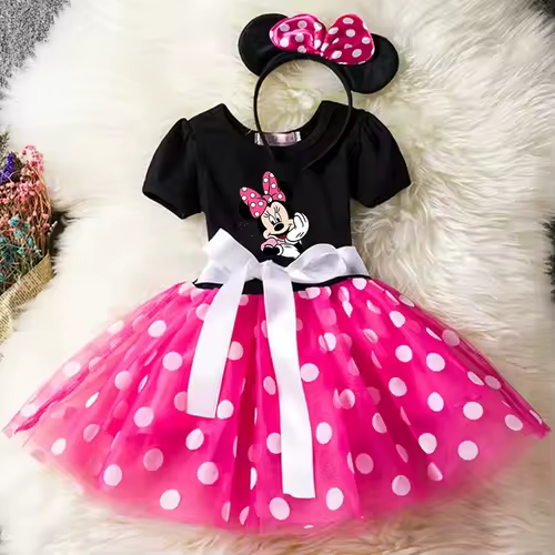 Mickey Minnie Mouse Baby Girls Cosplay Costume Kids Fancy Polka Dot Dress Princess Dress Children Birthday Party Clothing Gift - Image 21