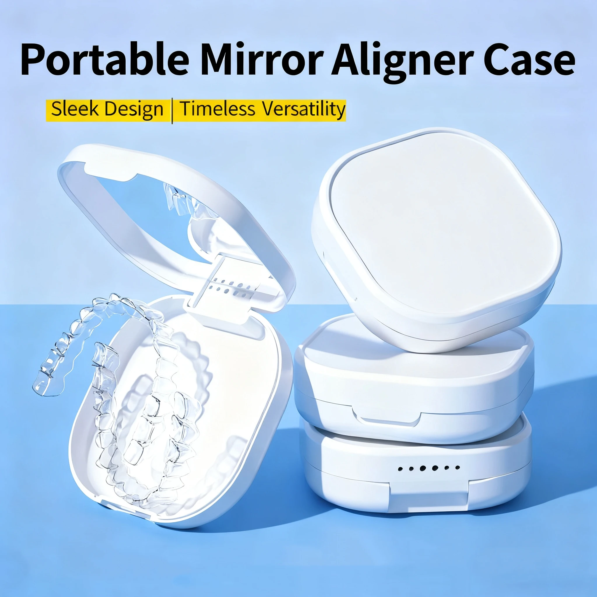 Portable Retainer Case Daily Travel Mouth Guard Night Denture Holder with Lid Teeth Aligner Slim Braces Orthodontic Storage Box