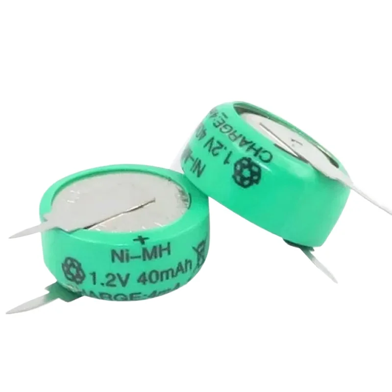 50PCS NiMH Button Rechargeable Battery 1.2V 80mAh for Lawn Light Electronic Watch Toy