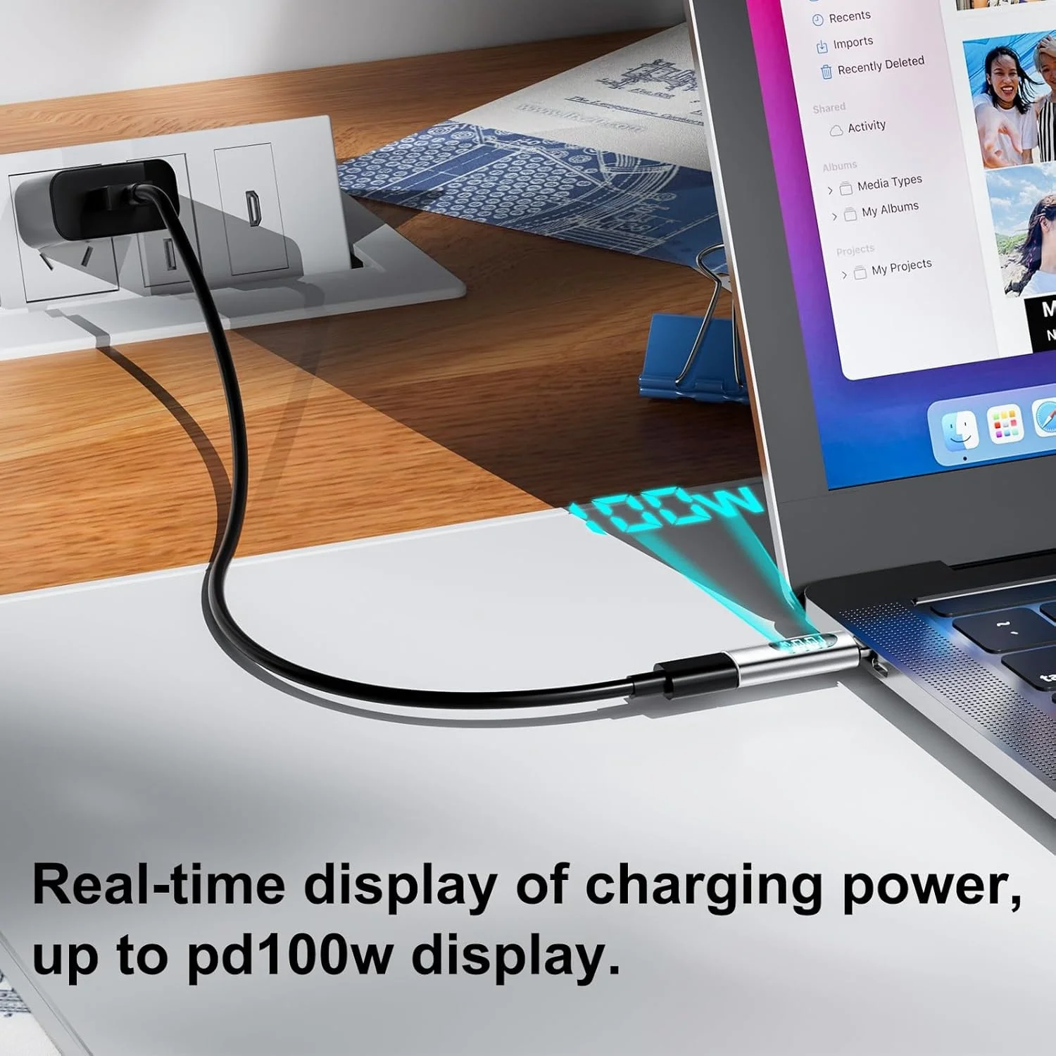 10 pçs confiável tipo-c pd 100w adaptador de carregamento rápido otg carregamento do carro transmissão de dados display digital conversor de carregamento rápido