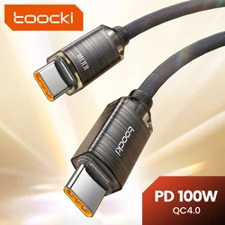 Toocki 100W USB C To Type C Cable PD3.0 Fast Charging Charger Cable Data Cord For Macbook Huawei Xiaomi POCO Samsung USB-C Cable