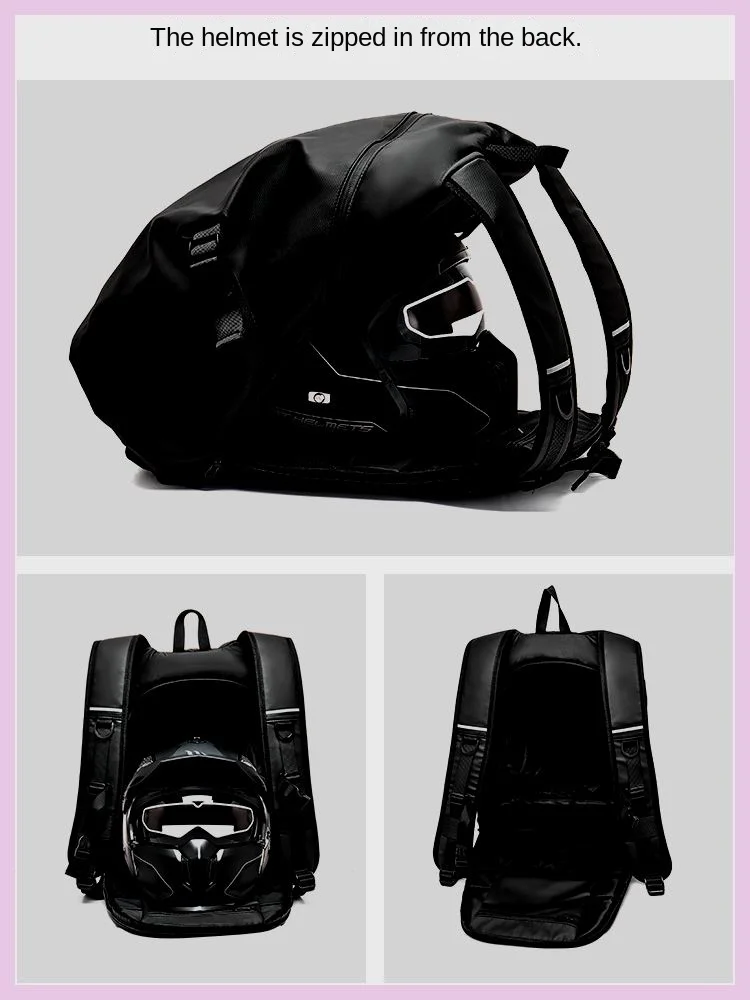 45L Large Capacity Motorcycle Helmet Bag Waterproof Night Reflection Motorcycle Backpack Motorcycle Travel Cycling Backpack