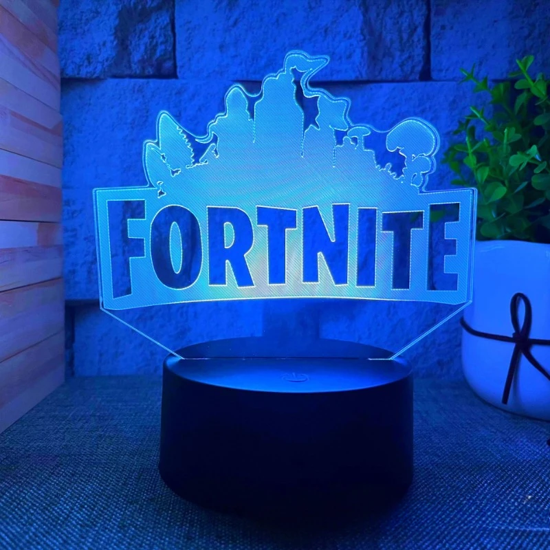 Fortnite Night Light Game 3D Visual LED Figures Model Desktop Decoration Creative Lamp Bedroom Funny Ornaments Bedside Desk Lamp