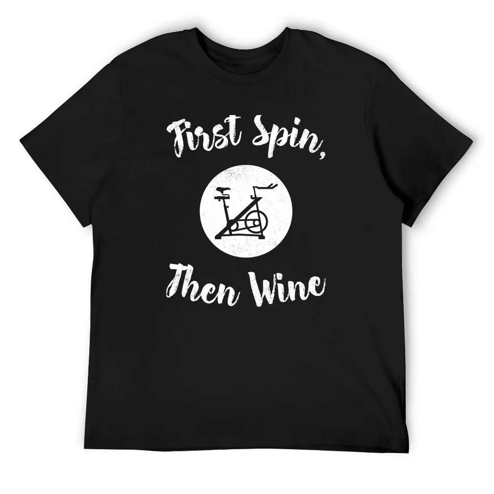 

First Spin Then Wine T-Shirt sports fans aesthetic clothes quick-drying topping mens shirts graphic tee