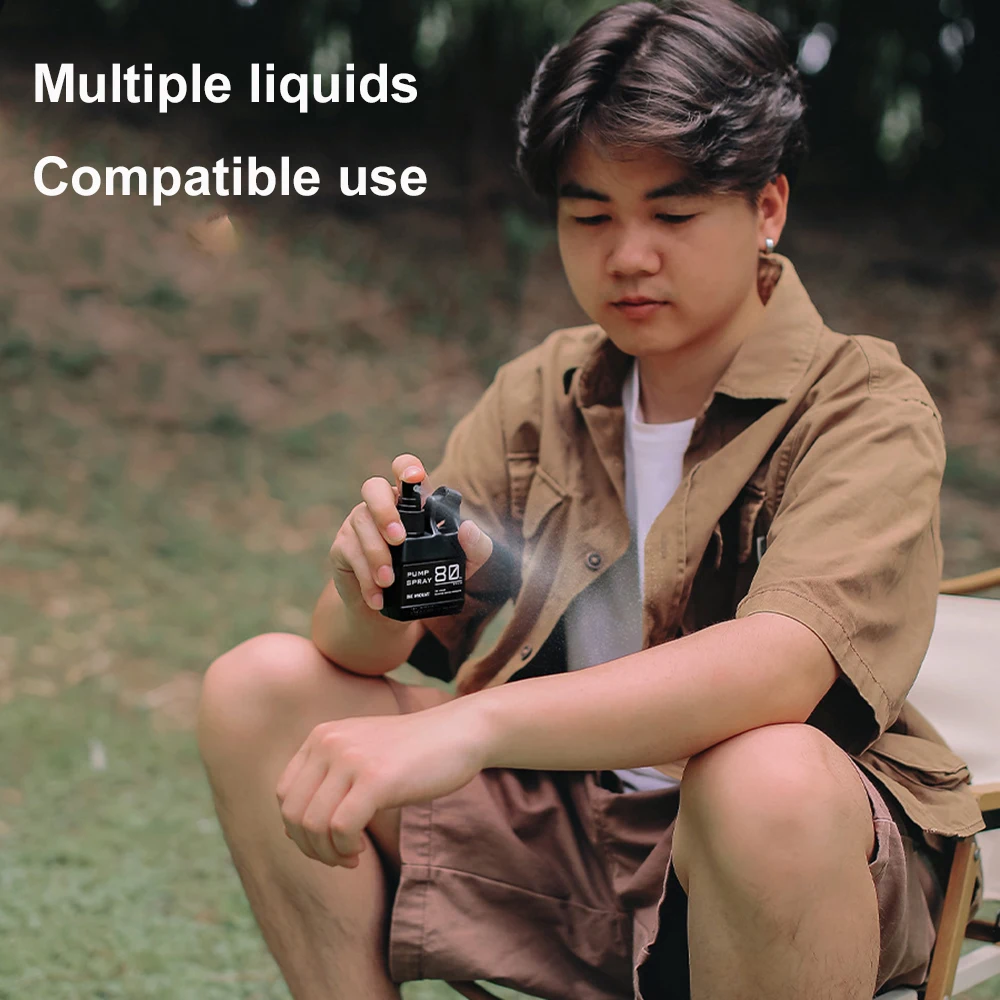 1pc 80ml Pump Spray Bottle Portable Empty Cosmetic Containers with Buckle Alcohol Perfume Refillable for Outdoor Camping Hiking view 3