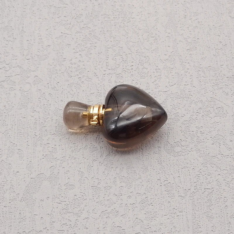 Silver Gold Plated Natural High Quality Smoky Quartz Heart Pendant Bead,Jewelry DIY Making 33x22x12mm 10g