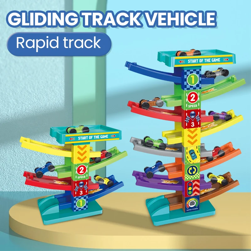 Katapult Gleiten Trägheit Track Auto Montage Spielzeug Verkehrs Rutsche Laufende Parkplatz Spiel Montessori Bildung Spielzeug Geburtstag Geschenk