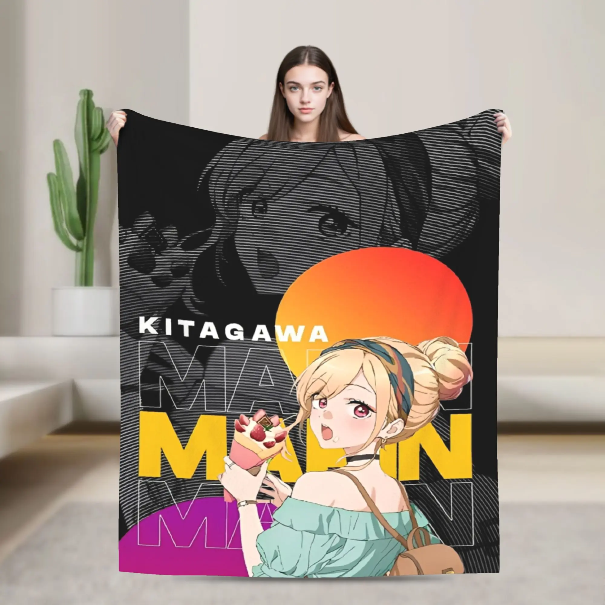 Japan Anime Marin Kitagawa Girl Blanket Multi-size Super Soft Cozy  Throw Blankets for Sofa Couch and Bed