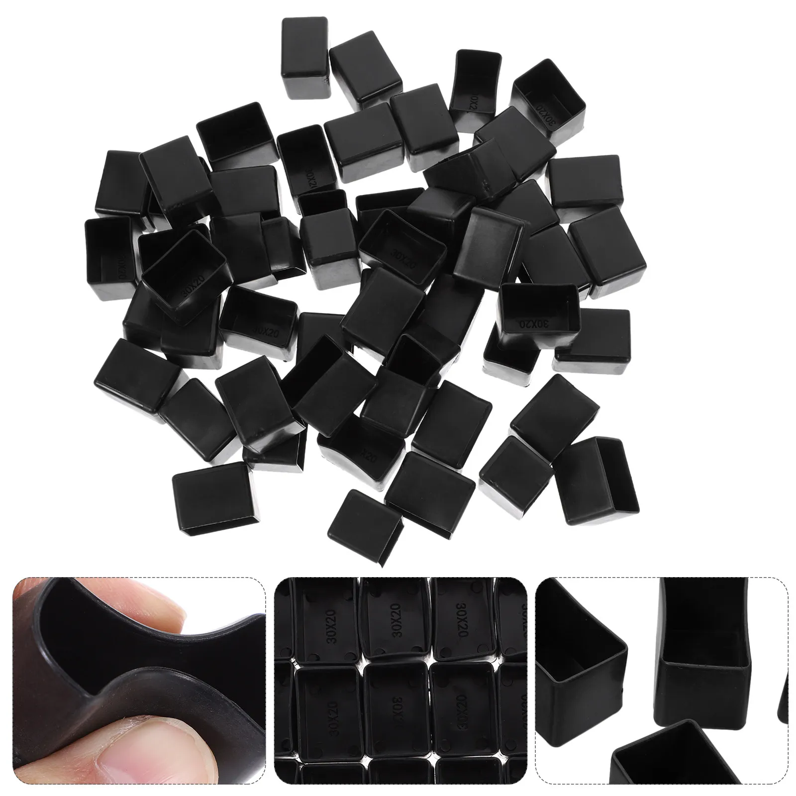 50pcs Anti-Slip Chair Leg Caps Floor Protectors for Furniture – Non-Mark Decorative Feet Covers