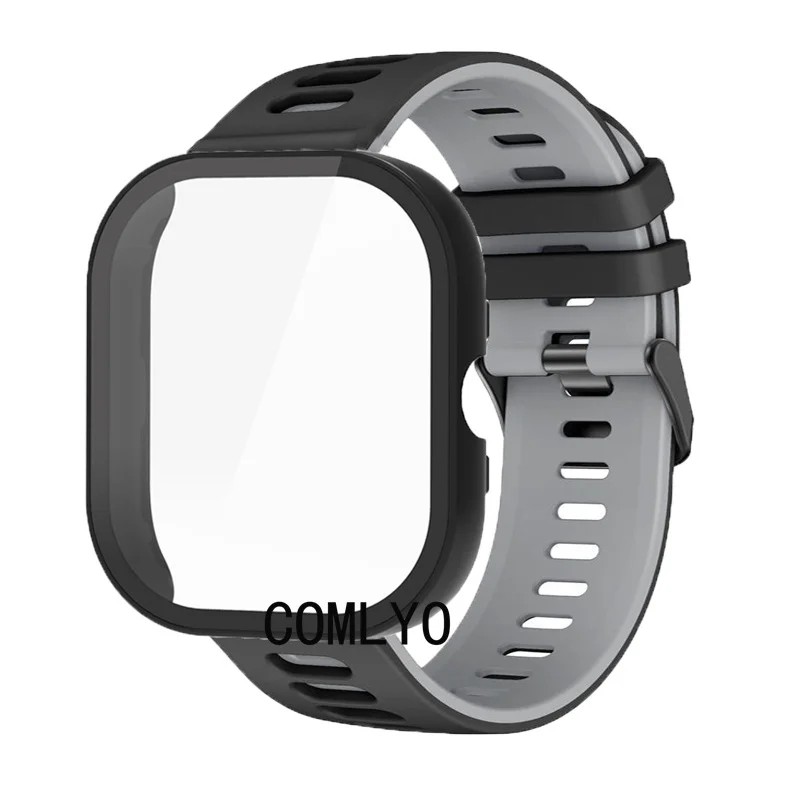 2in1 For Redmi watch 4 Case Glass Screen Protector Smart Watch Bumper Shell Cover Strap Silicone Soft Band