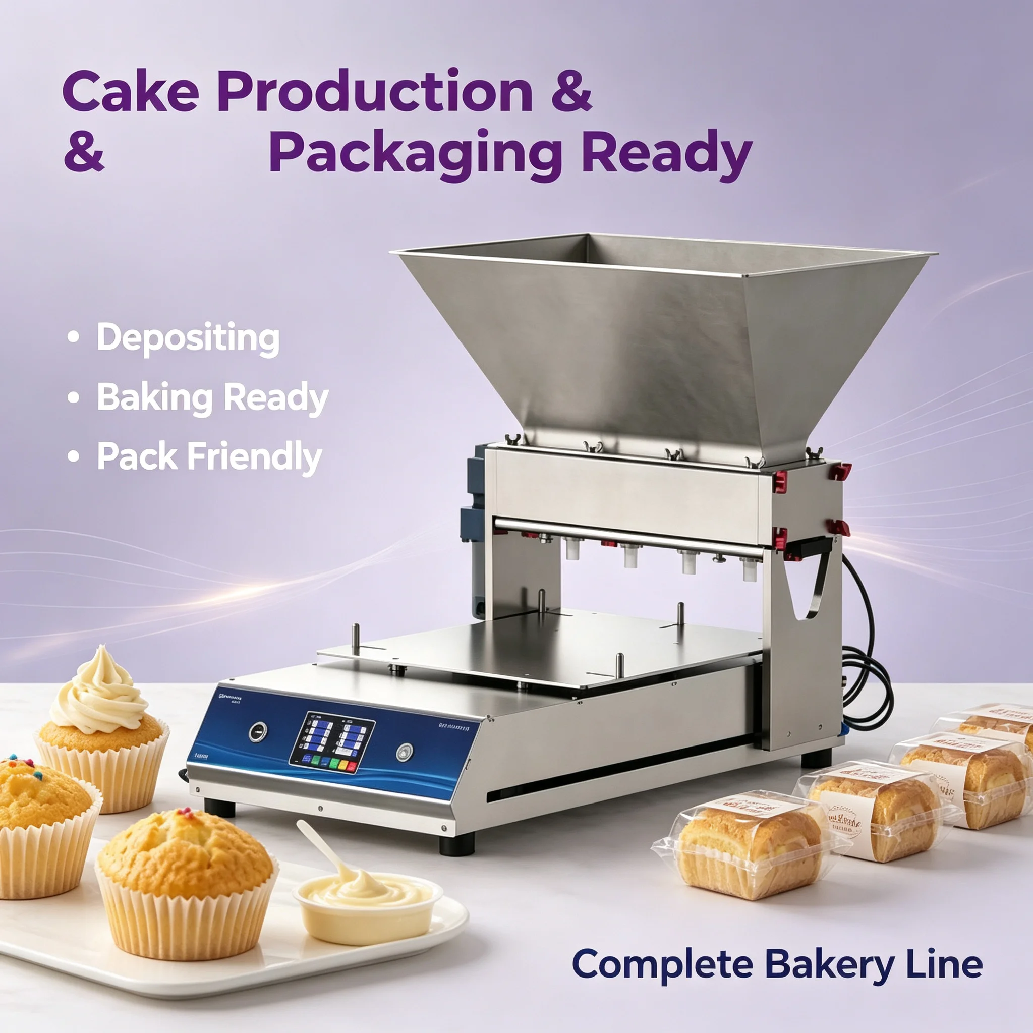 Precision Cake Batter Depositor Stainless Steel Desktop Dispenser For Sponge Muffin Production Custom