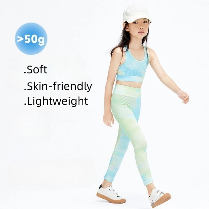 Kids Quick-Dry Outfit Set Sports Training Running High-Elastic Breathable Yoga Clothes for Girls Soft & Comfortable Activewear