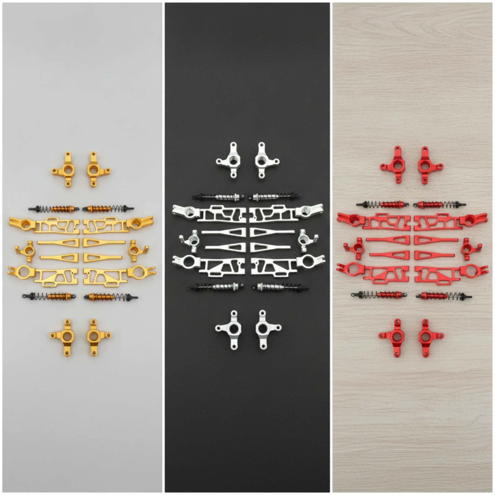 Metal Upgrade Parts Aluminum RC Car Parts with Shock Absorbers Shock System Kit Anodized Kit De Amortiguadores RC Ligero
