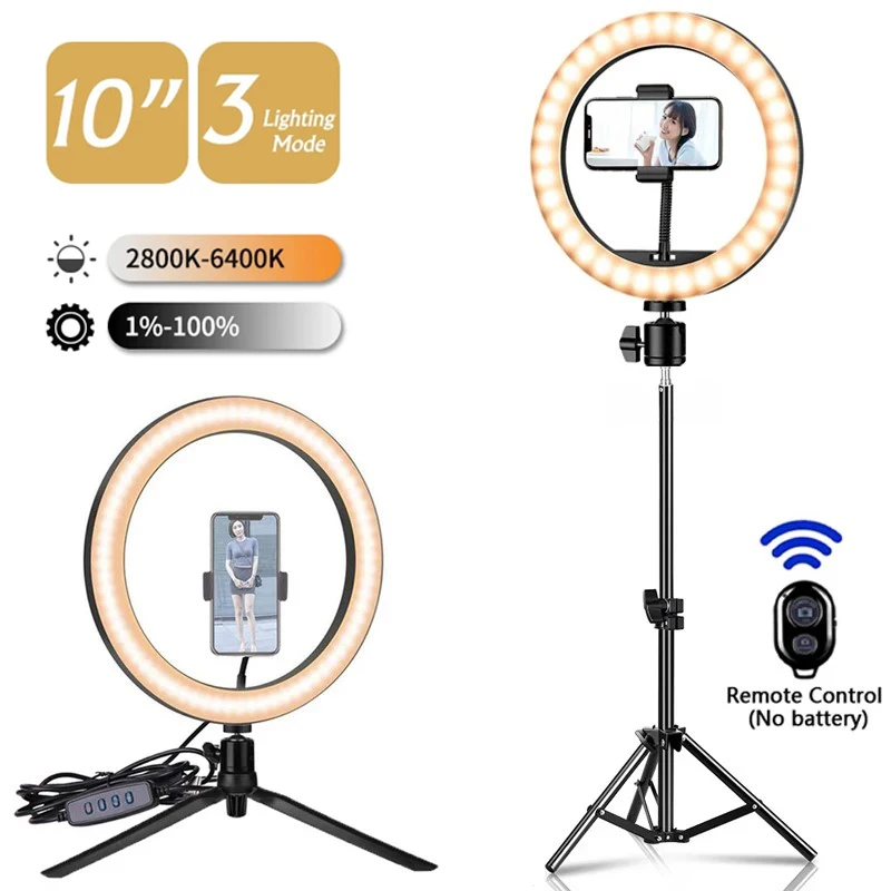 LED Selfie Ring Light Portable Photography 12 inch Fill Lighting Lamp With Tripod & Remote control For Youtube Tiktok Video Live