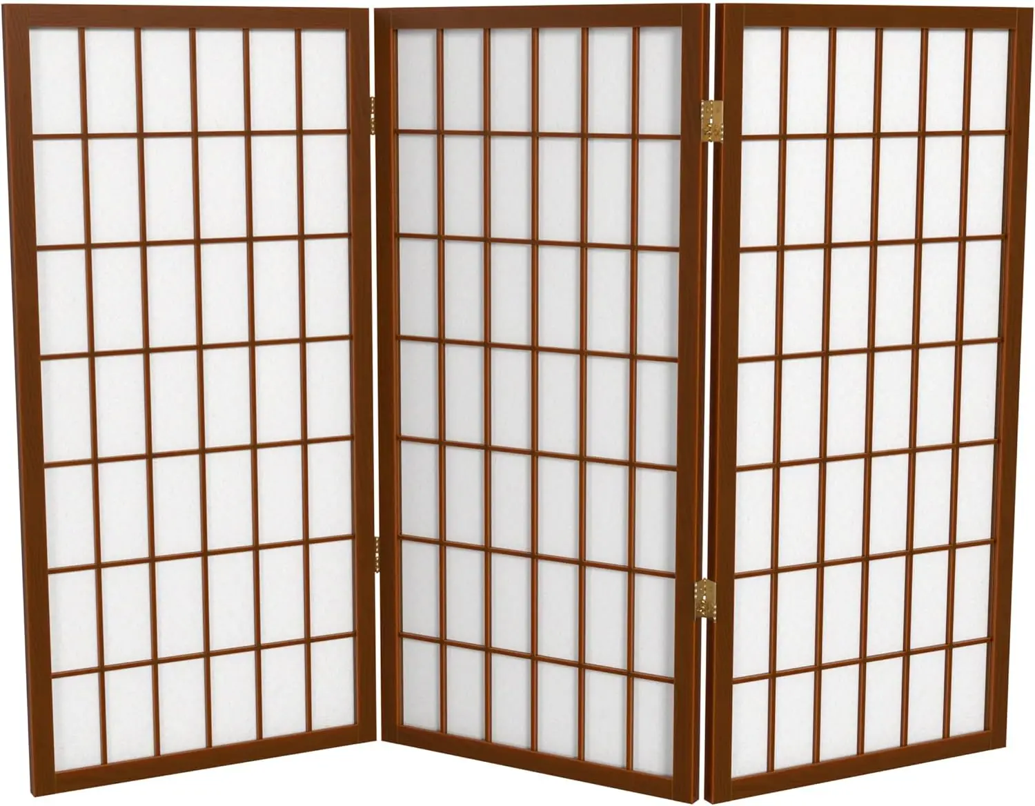 

3 ft. Short Window Pane Shoji Screen - Walnut - 3 Panels