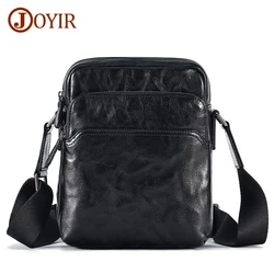 JOYIR Genuine Leather Small Men's Messenger Bag Travel Work Shoulder Bags for Men Vintage Designer Crossbody Bags for 7.9