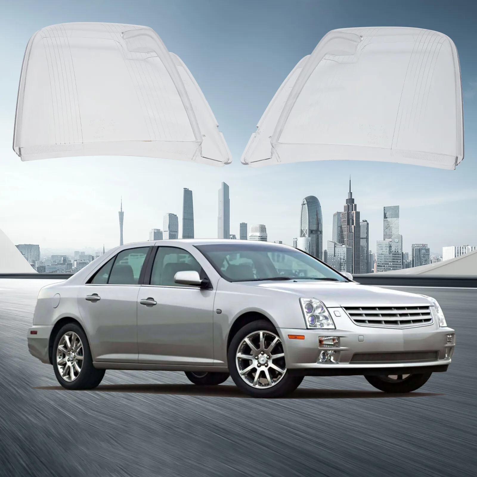 2 قطعة غطاء خفيف، لكاديلاك STS 2005-2011، STS-V 2006-2009 L&R أغطية المصابيح الجانبية