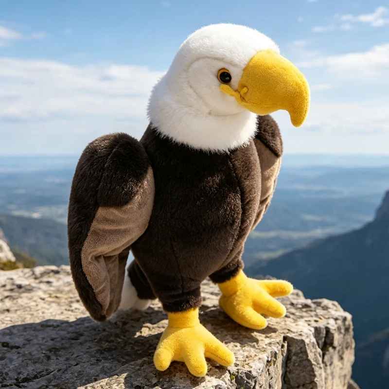 Niedliches Adler-Plüschkissen mit Weichen Flügeln, Gefülltes Tier-Dekoobjekt für Zuhause, Großes Simuliertes Vogelspielzeug als Geschenk