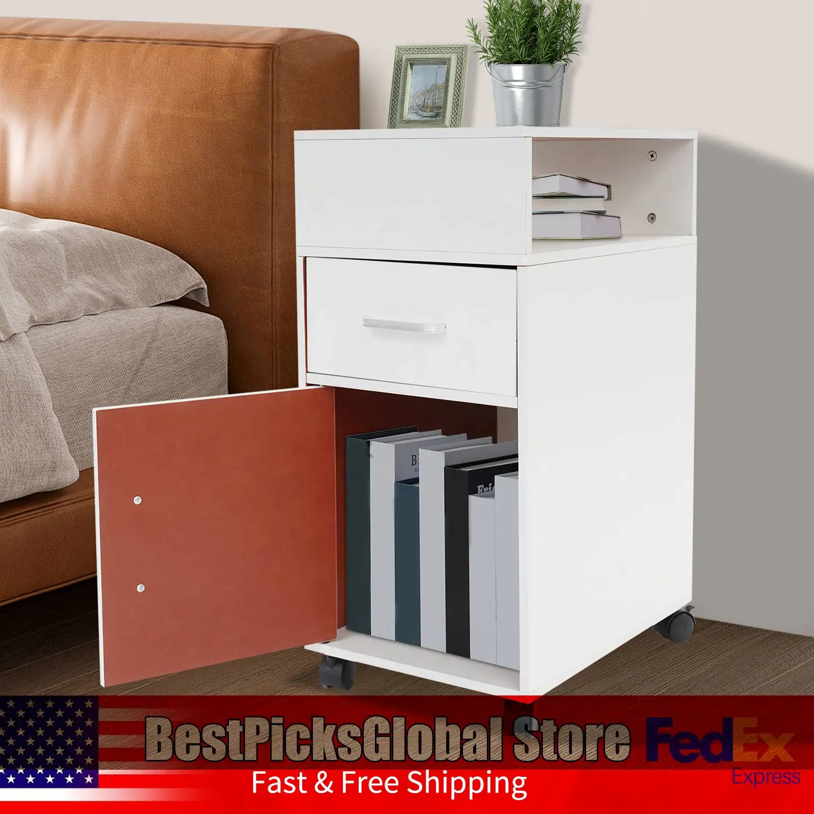 

Шкаф для хранения прикроватной тумбочки, ширина 25 см/30 см (опционально), прикроватная тумбочка с универсальными колесами и практичными ручками для спальни