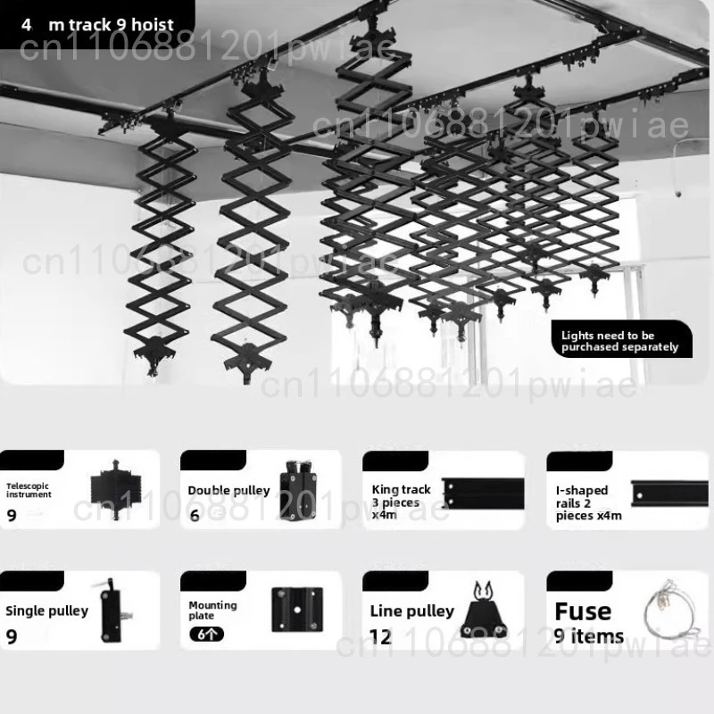 Photography studio ceiling, suspended ceiling, track, photography light frame, boom telescopic device