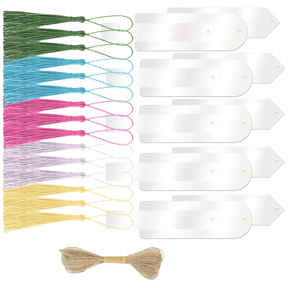 

Acrylic Tassel Blank Students Book Markers For Student Hemp Rope Page Markers Unfinished Kids Bookmark Students Bookmarks Gifts
