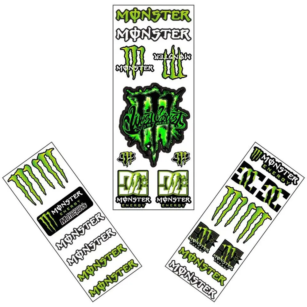 Monster Energy Modified Car Motorcycle Stickers Ghost Claw Helmet Decals Racing Tail Box Waterproof Reflective Stickers