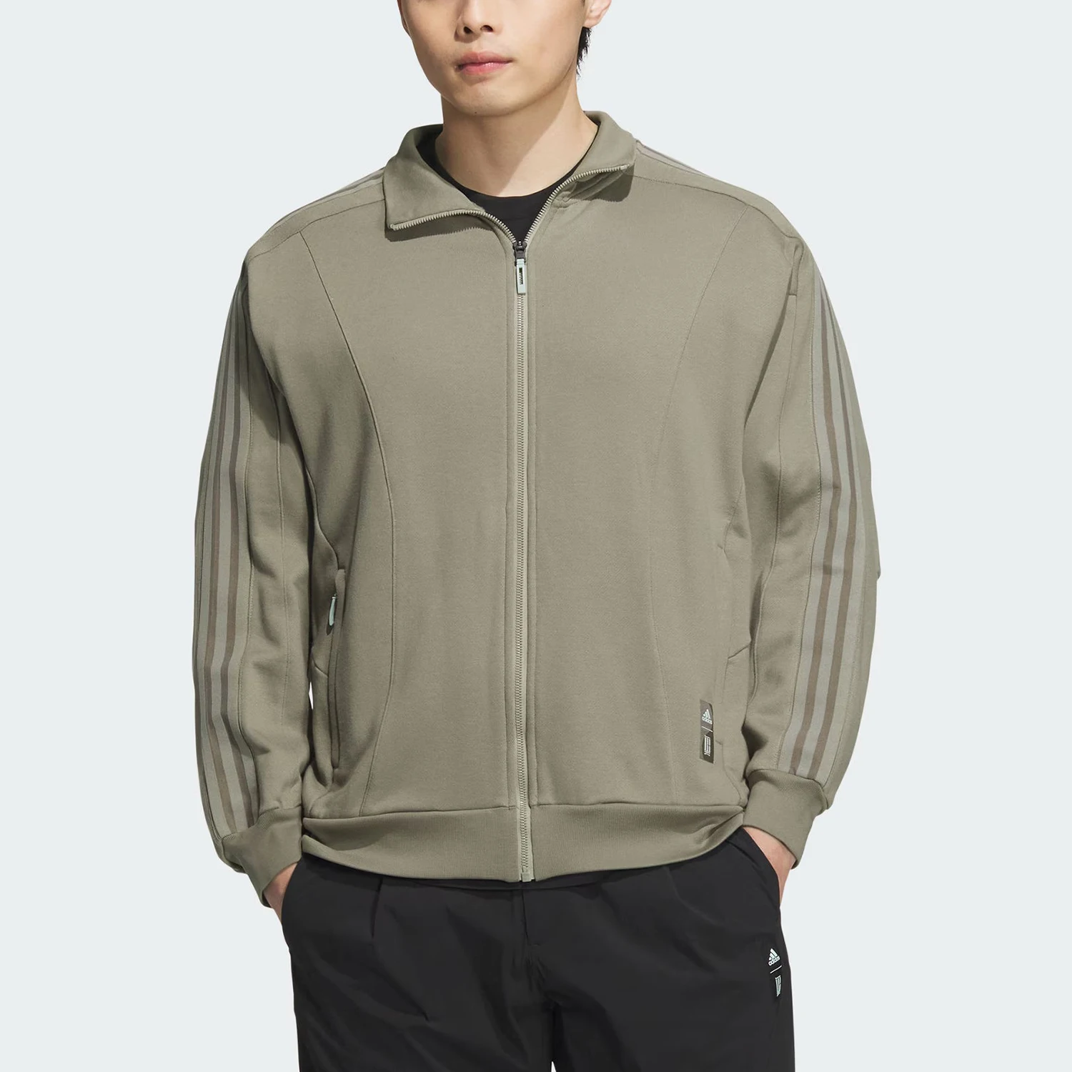 

Adidas подлинная подлинная 2024, новая мужская повседневная свободная куртка с воротником-стойкой JI8704