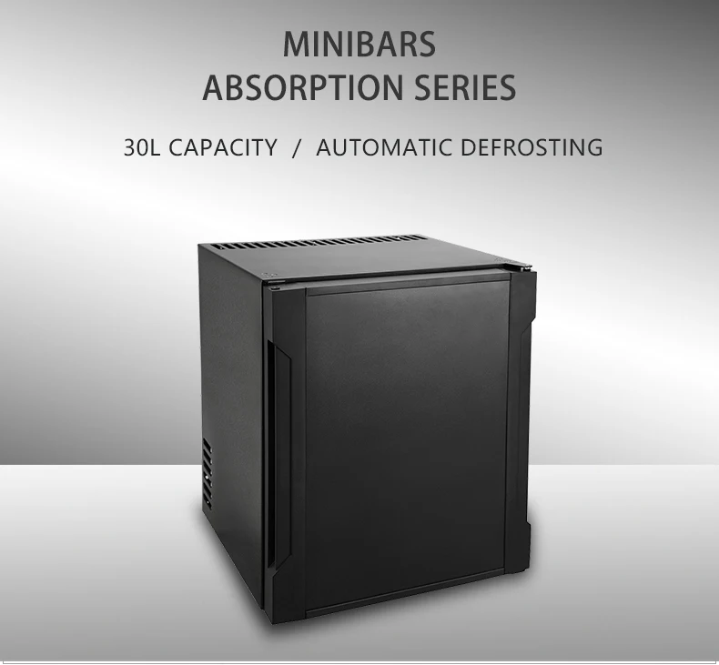 Hot Sale 30L Black Hotel Room Small Refrigerator Display Mini Fridge Vending Beer Car Beer Minibar with Transparent Door
