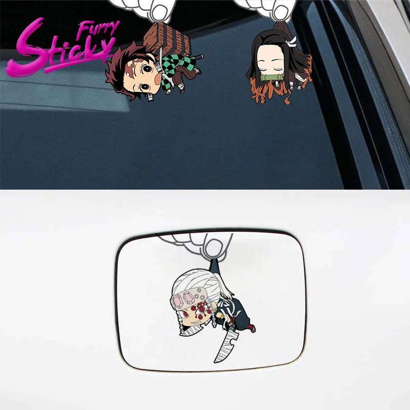 Catch Nezuko Tanjirou Anime Sticker Cute Sticker Demon Slayer Car Sticker Waterproof Sunscreen Laptop Window Trunk Sticker