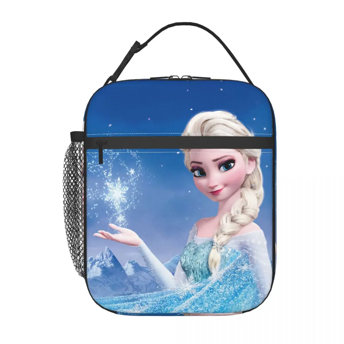 Custom Cartoon Frozen Princess Insulated Lunch Bag for Women Cooler Thermal Bento Box Outdoor Camping Travel Resuable Tote Bags