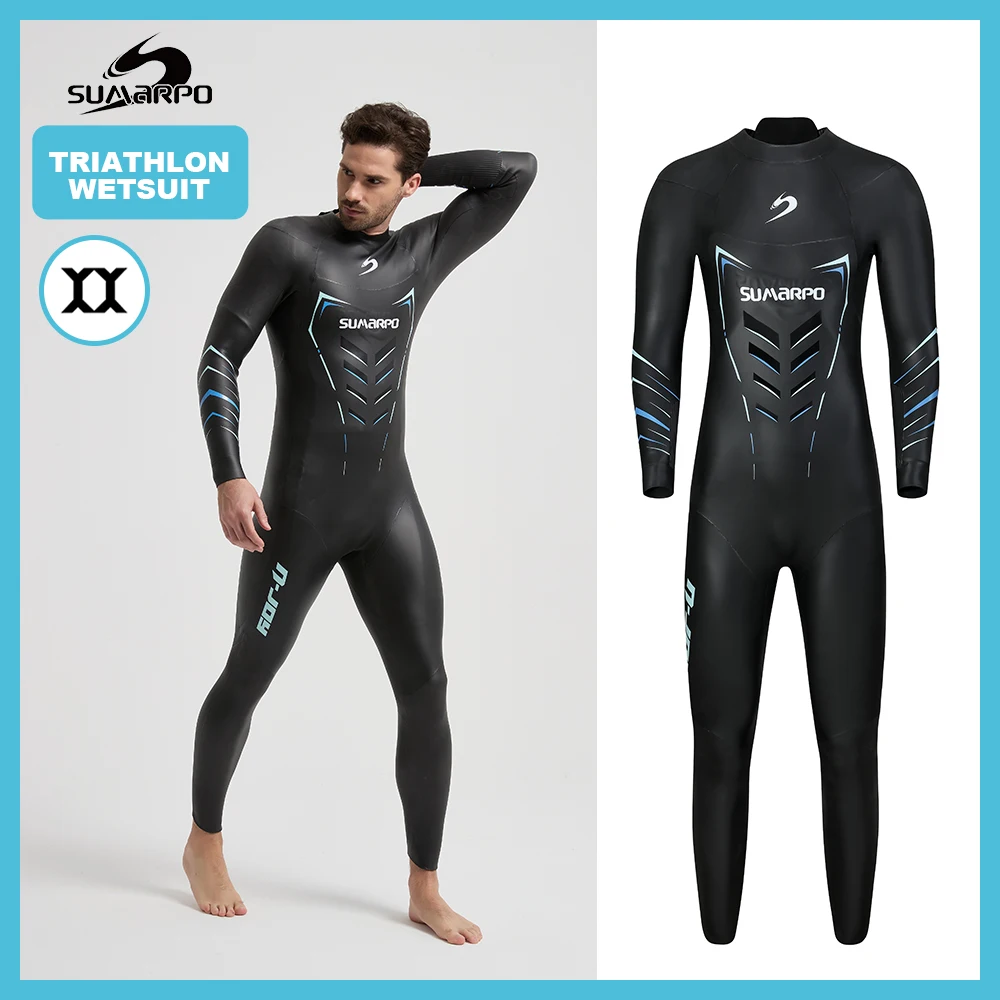 SUMARPO Triathlon Wetsuit for Men, 3/2mm Yamamoto Neoprene for Open Water Swimming