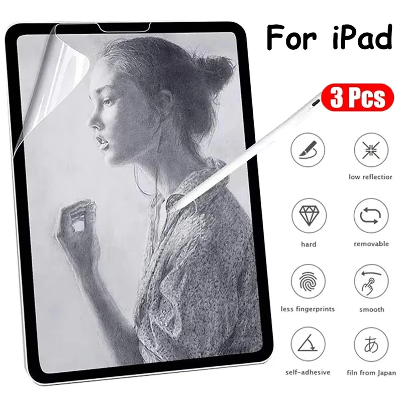 

3pcs Paper Feel Screen Protector Matte For iPad Pro 12.9 6th 5th 4th 3th 2th 1th Gen For iPad Pro 2022 2021 2020 2018 2017 2015